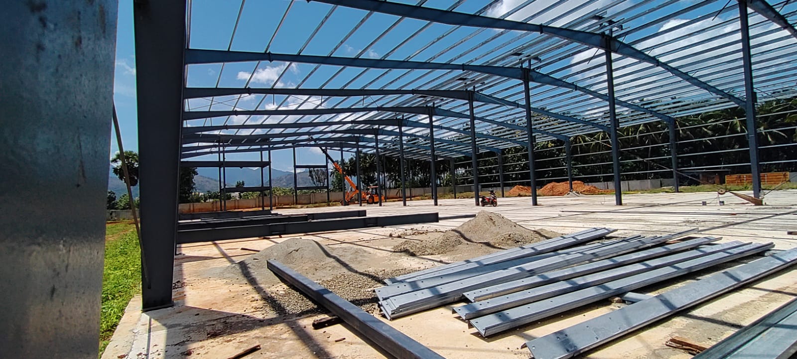 Fabricated structural steel purlins and PEB roof framework